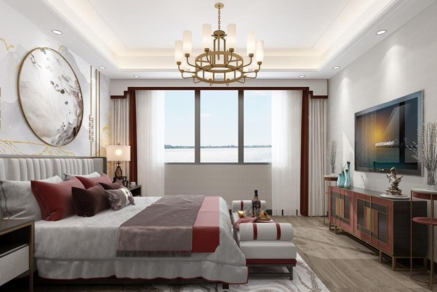 220平新中式气概装修效果图[大连-旅顺口区-春风十里]